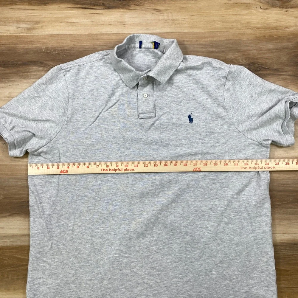 Polo Ralph Lauren Polo Shirt Men XL Classic Cotton Pique Gray Minimalist Casual